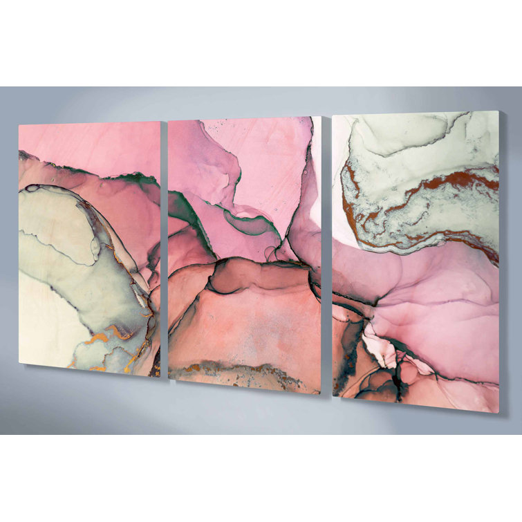 Ivy Bronx 3 Piece Unframed Painting on Metal Wayfair.co.uk